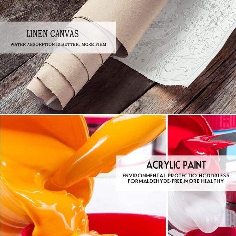 TISHIRON Malowanie według liczb 40 x 50 cm, ze staluga zestaw