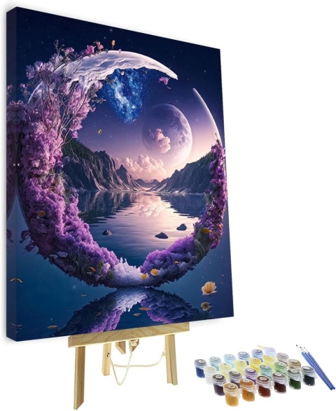 TISHIRON Malowanie według liczb 40 x 50 cm, ze staluga zestaw