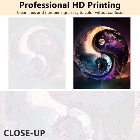 TISHIRON Malowanie według liczb 40 x 50 cm, ze staluga zestaw