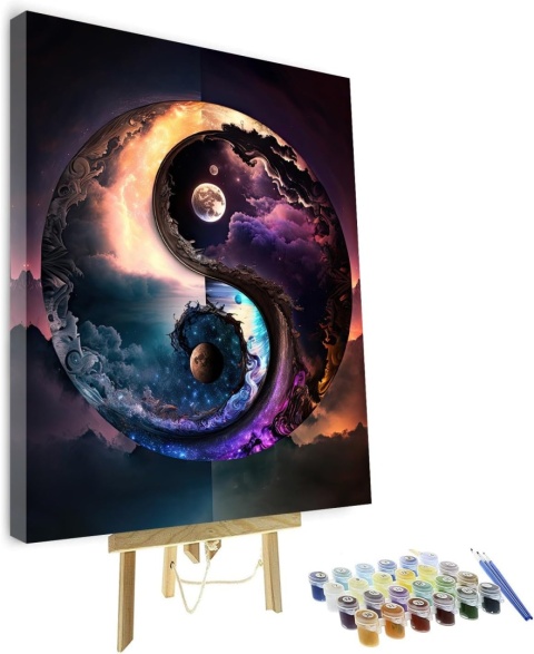 TISHIRON Malowanie według liczb 40 x 50 cm, ze staluga zestaw