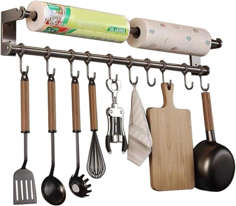 Uchwyt na rolkę kuchenną i przybory kuchenne, stal nierdzewna 60 cm