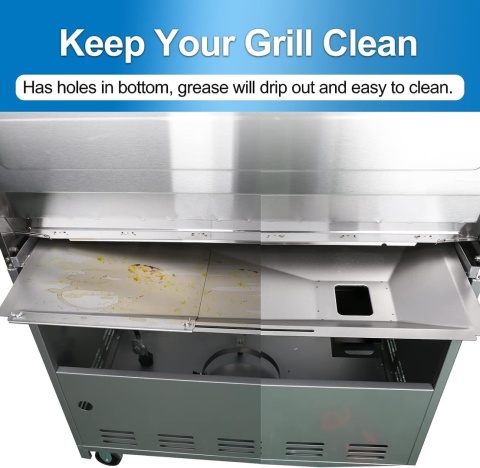 Uniwersalna wanna na tłuszcz z wanną ociekową regulowana 60-80x38,5 cm