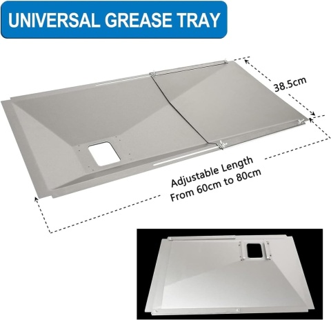 Uniwersalna wanna na tłuszcz z wanną ociekową regulowana 60-80x38,5 cm