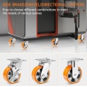 WEIBIDA 125mm kółka 4 szt z hamulcem bocznym, nośność 1800 kg