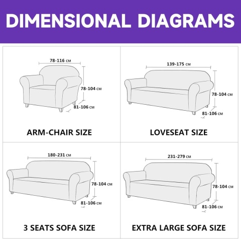 Ystyle Rozciągliwy Pokrowiec Na Sofę 3-Osobową