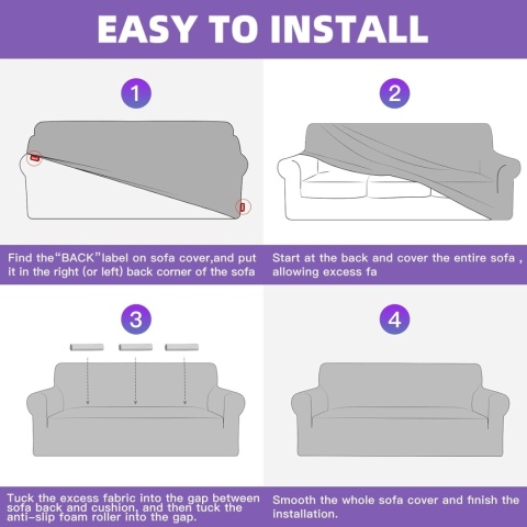 Ystyle Rozciągliwy Pokrowiec Na Sofę 2-Osobową 145-178 cm