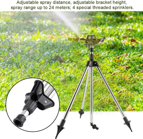 Zraszacz pulsacyjny na statywie ze stali nierdzewnej Wytino 360 st