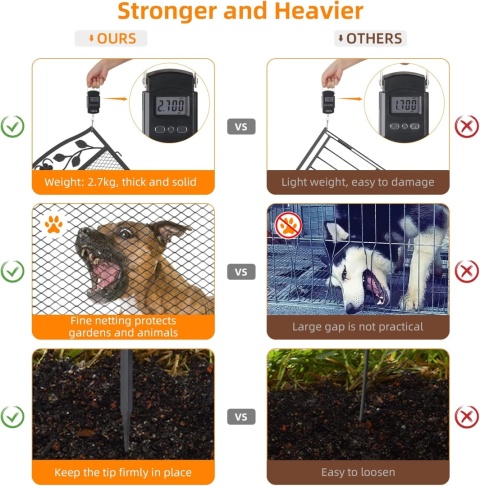 unho Ogrodzenie ogrodowe XXL 110 cm panele ogrodzeniowe metalowe 5 szt