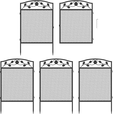 unho Ogrodzenie ogrodowe XXL 110 cm panele ogrodzeniowe metalowe 5 szt