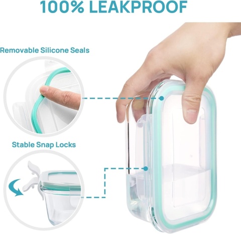 8X SZKLANE POJEMNIKI NA ŻYWNOŚĆ 8SZT Lunchbox DO LODÓWKI MIKROFALI