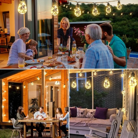 AGOTD Łańcuch świetlny LED do użytku na zewnątrz i wewnątrz, 6 m