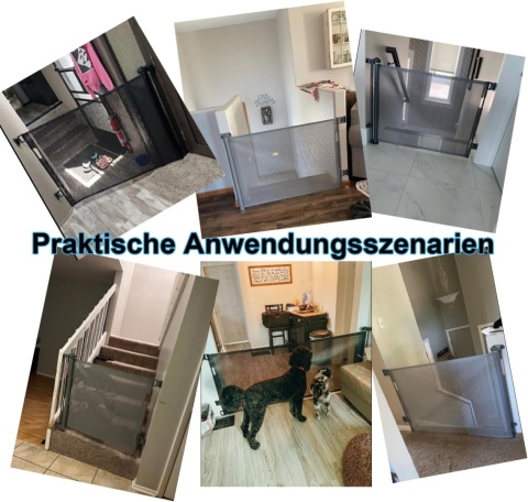 Bramka barierka ochronna na schody wysuwana, 0-140 cm szara