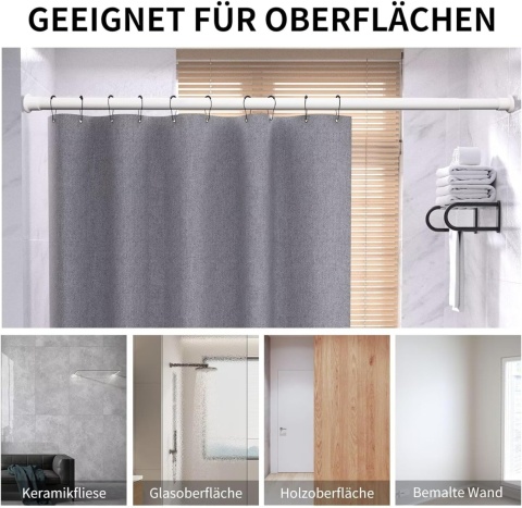 Drążek do zasłony bez wiercenia, 260-310 cm, 32 mm, teleskopowy