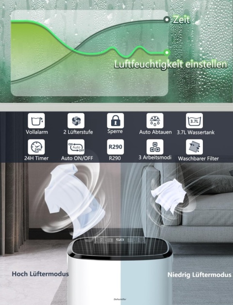 Elektryczny osuszacz powietrza 20 l, osuszacz powietrza 20 l/24 h,