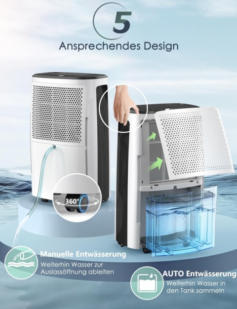 Elektryczny osuszacz powietrza 20 l, osuszacz powietrza 20 l/24 h,