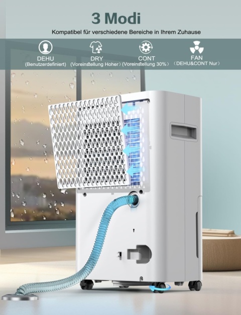 Elektryczny osuszacz powietrza, pojemność ok. 20 l/24 h 200 m³