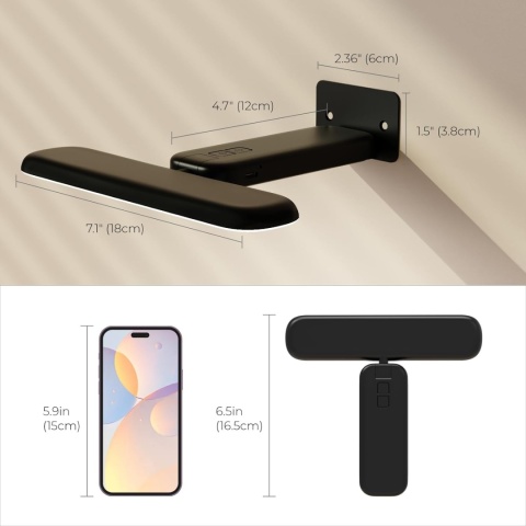 FULEN Lampa Ścienna LED Bezprzewodowa pilot 3-6K, zestaw 2 sztuki