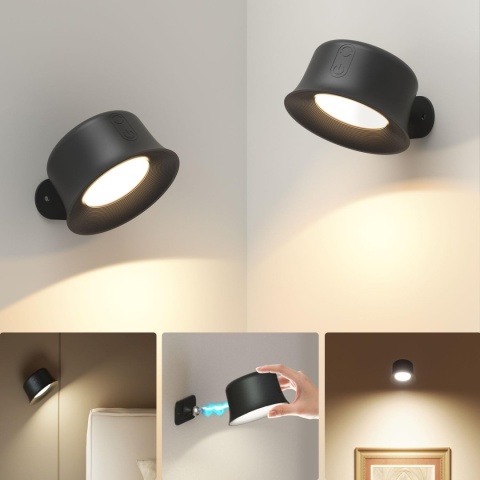 FULEN Lampa ścienna LED, 2 sztuki z akumulatorem 3200 mAh, 3 tryby