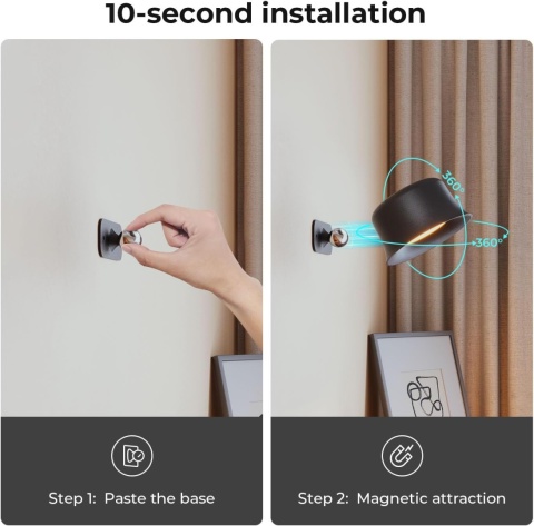 FULEN Lampa ścienna LED, 2 sztuki z akumulatorem 3200 mAh, 3 tryby