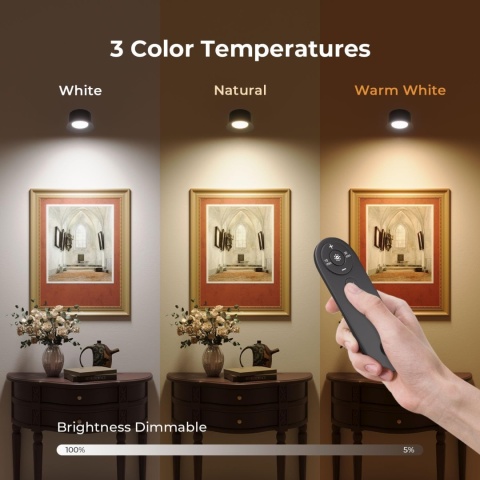 FULEN Lampa ścienna LED, 2 sztuki z akumulatorem 3200 mAh, 3 tryby