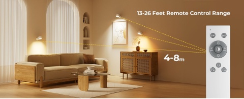 FULEN Lampa ścienna LED, 4 sztuki z akumulatorem , 3 tryby ,18 kolorow