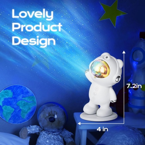 FULEN reflektor gwiezdne niebo, lampka nocna LED astronauta
