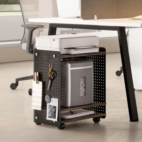 Fenge Mobilny stolik szafka na drukarkę, lampke z kółkami 3-poziomowy