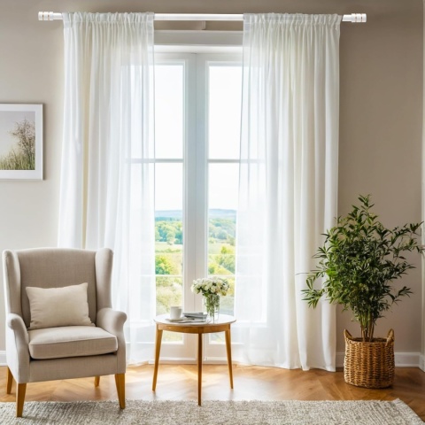 Karnisz 25 mm, biały, 66-105 cm, wysuwany