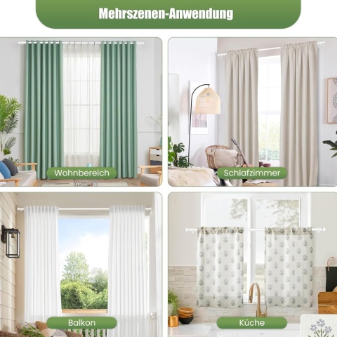 Karnisz 63-183 cm, 16 mm, biały karnisz z prostą zaślepką i uchwytem