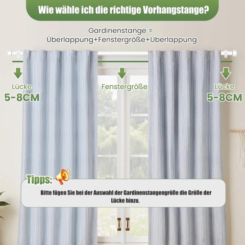 Karnisz 63-183 cm, 16 mm, biały karnisz z prostą zaślepką i uchwytem