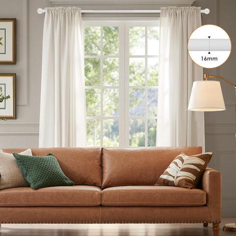 Karnisz biały z dekoracyjnymi wysuwany karnisz 67-307 cm średnica 16mm