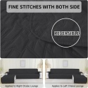 Ystyle Pokrowiec Na Sofę Narożnik 4-Osobowa (285cm, Czarny)