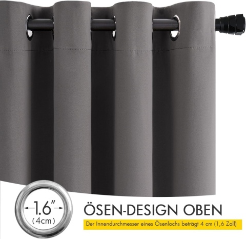 MIULEE Zasłona termiczna z izolacją zimną i ciepłą termiczną 225x140 cm