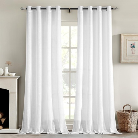 MIULEE Zasłony na przelotkach o wyglądzie lnu, 2 szt, 280 x 140 cm