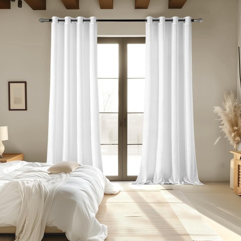 MIULEE Zasłony na przelotkach o wyglądzie lnu, 2 szt, 280 x 140 cm