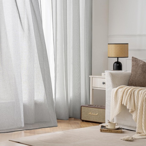 MIULEE Zasłony na szelkach, zestaw 2 przezroczystych 225 x 140 cm