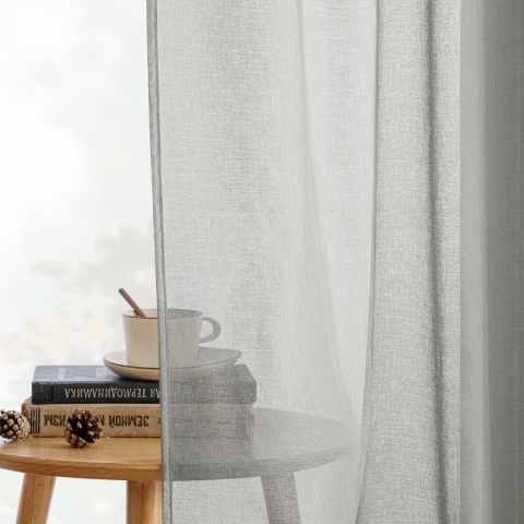 MIULEE Zasłony na szelkach, zestaw 2 przezroczystych 225 x 140 cm