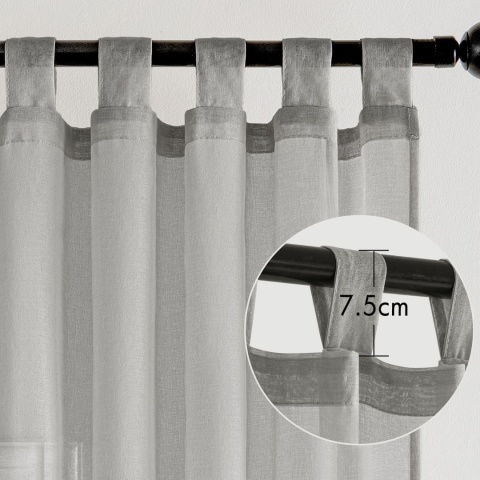 MIULEE Zasłony na szelkach, zestaw 2 przezroczystych 225 x 140 cm