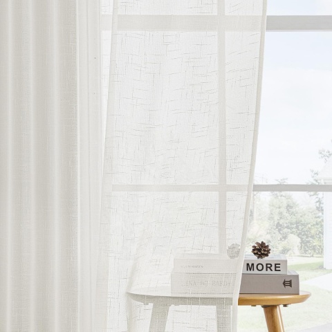 MIULEE Zasłony na szelkach, zestaw 2 przezroczystych 245 x 140 cm