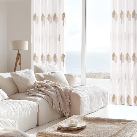 MIULEE Zasłony z taśmą marszcząca , piękny haft, 2 szt 245 x 140 cm