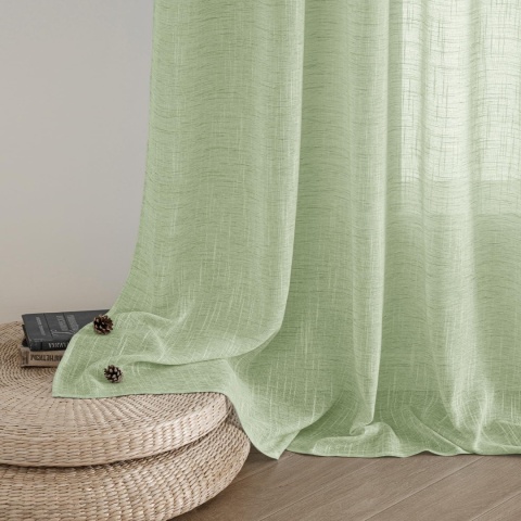 MIULEE Zestaw 2 zasłon z taśmą marszcząca o wyglądzie lnu, 140x245 cm