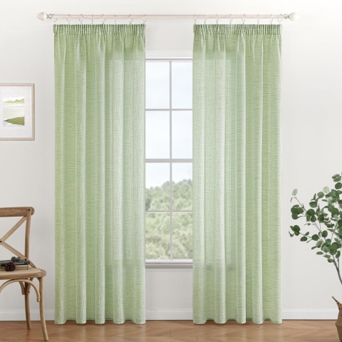 MIULEE Zestaw 2 zasłon z taśmą marszcząca o wyglądzie lnu, 140x245 cm