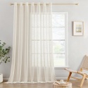 MIULEE zasłona lniana z oczkami,panel dekoracyjny 300 x 225cm