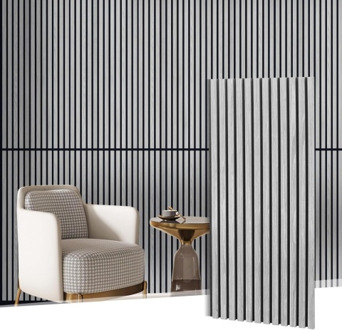 MaxEarn 2 panele akustyczne, szary dąb, 110 x 48 cm