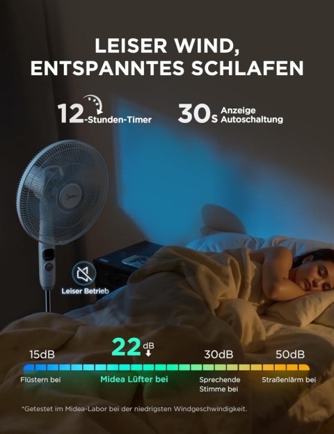 Midea FS40-16CR DC wentylator stojący, cichy, z pilotem 12 prędkości