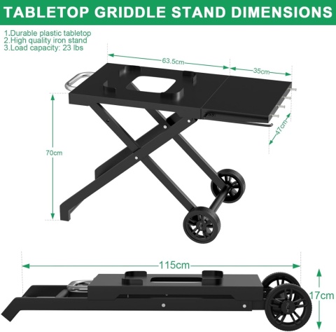 Ninja Woodfire składany stojak do grilla wózek do serwowania