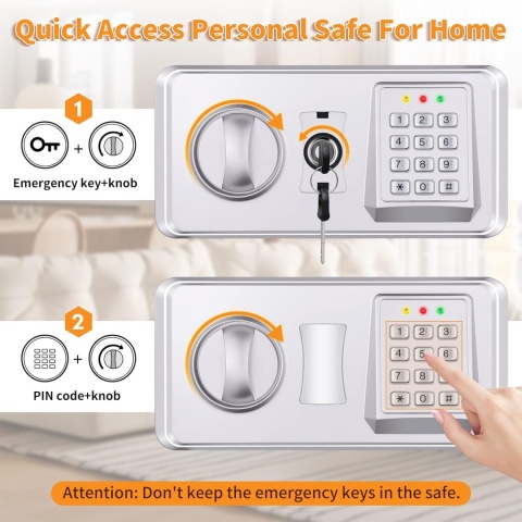 Sejf 30 l, ognioodporny z wodoszczelnym portfelem, cyfrowy