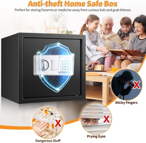 Sejf 30 l, ognioodporny z wodoszczelnym portfelem, cyfrowy