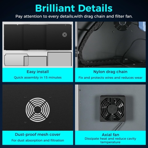 Sovol SV08 Enclosure metalowa obudowa do drukarki 3D z szklem hartowanym