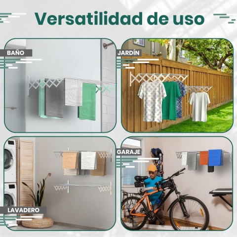 Suszarka ścienna 100 cm składany wieszak oszczędzający miejsce